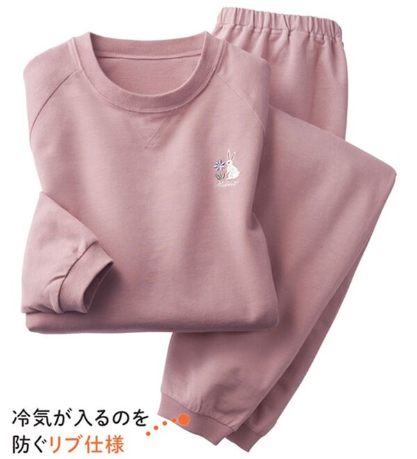 LAVIENNE（ラヴィエンヌ）の「綿１００％ゆったり刺しゅうスウェットパジャマ（パジャマ・ルームウェア）」｜詳細画像