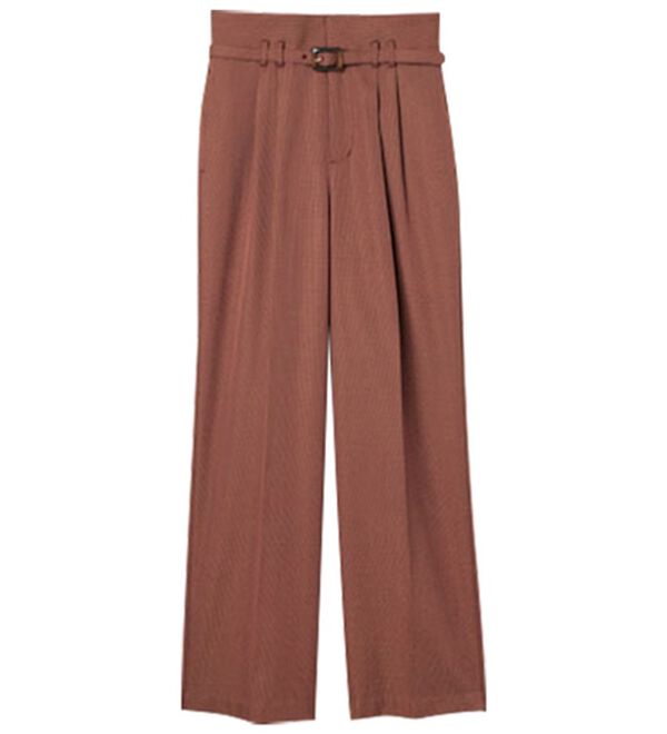 RANAN（ラナン）の「チェック柄細ベルトワイドパンツ（フルレングスパンツ）」｜詳細画像