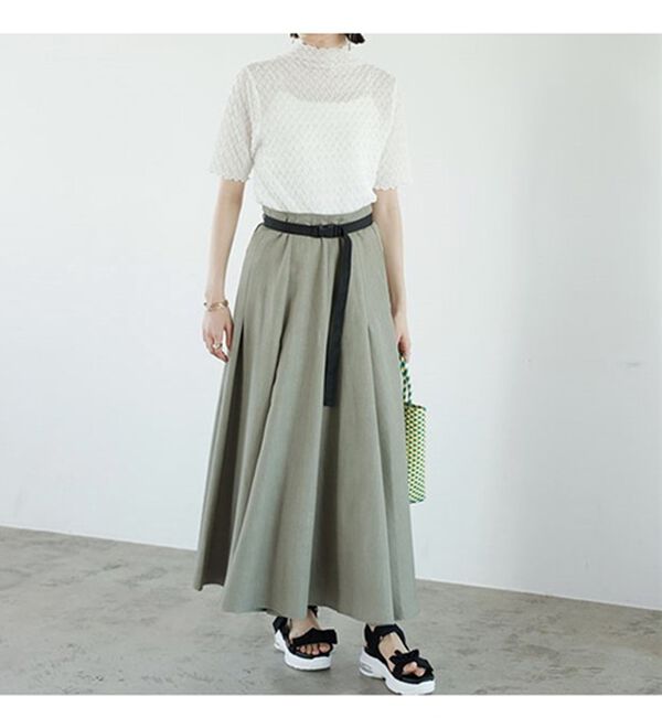GeeRA（ジーラ）の「ワークベルト付フレアースカート（ロングスカート）」｜詳細画像