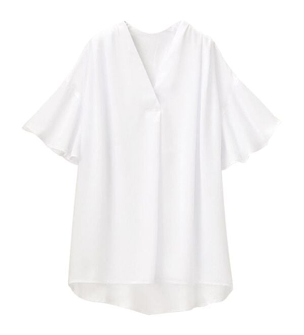 GeeRA（ジーラ）の「サラサラ涼しい！着やせも叶うフレアー袖ブラウス（ブラウス）」｜詳細画像