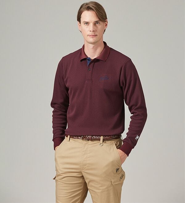「＜フィラ＞裏起毛ワッフルポロシャツ（メンズポロシャツ）」｜詳細画像