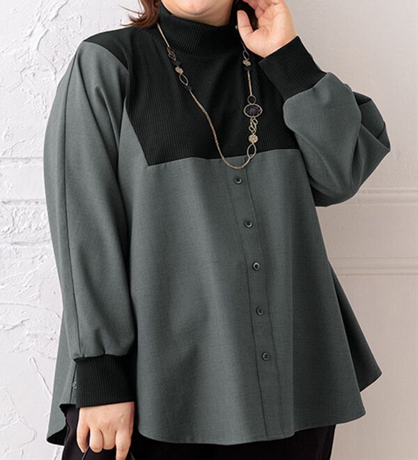 ルフラン（ルフラン）の「リブ切替のゆったりブラウス（ブラウス）」｜詳細画像