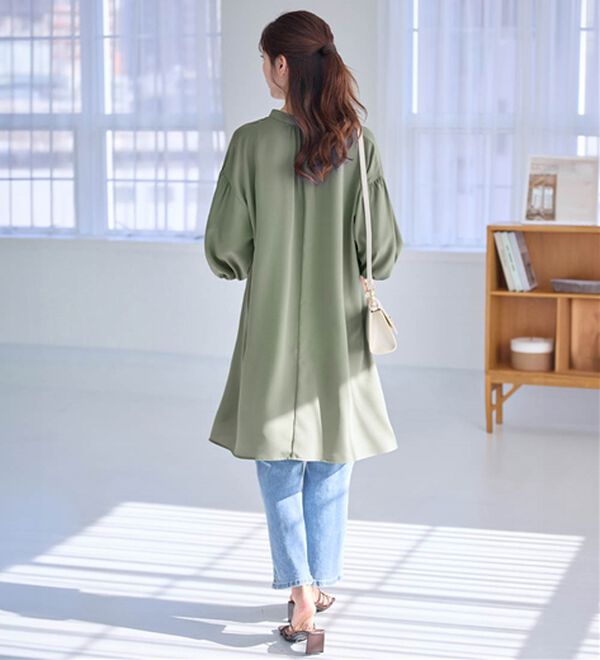 alotta（アロッタ）の「パフ袖とろみブラウスチュニックワンピース（チュニックワンピース）」｜詳細画像