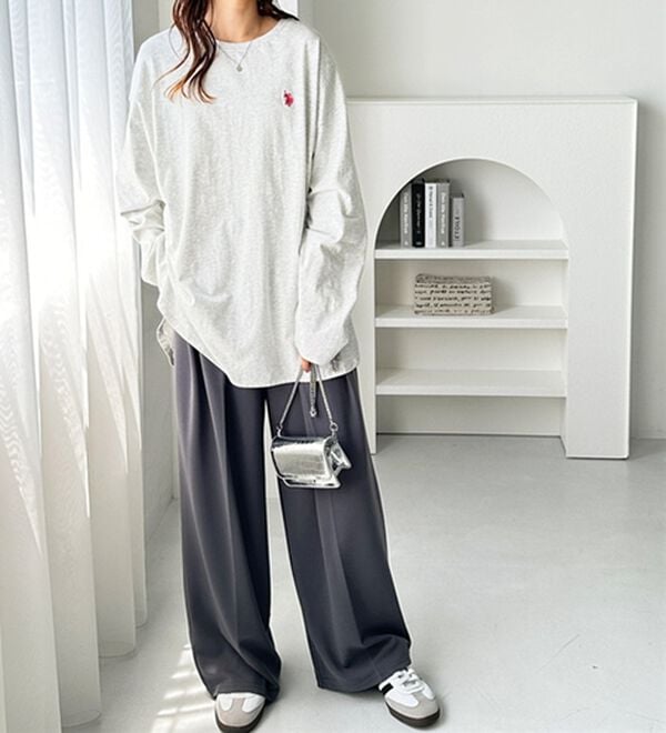 GeeRA（ジーラ）の「【Ｕ．Ｓ．ＰＯＬＯ ＡＳＳＮ】オーバーサイズ刺しゅうロンＴ（カットソー）」｜詳細画像