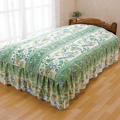 「ファスナー付　洗える花柄ベッド布団カバー（掛布団カバー）」