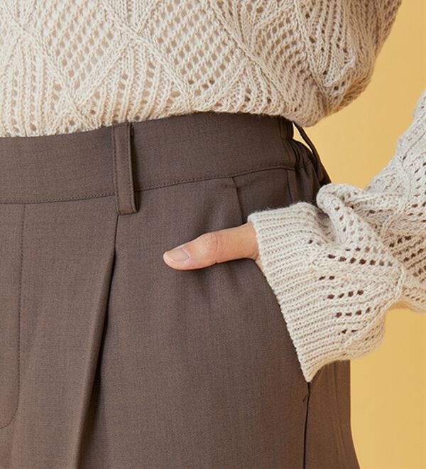 BELLUNA（ベルーナ）の「麻調ストレッチ素材テーパードパンツ（テーパードパンツ）」｜詳細画像