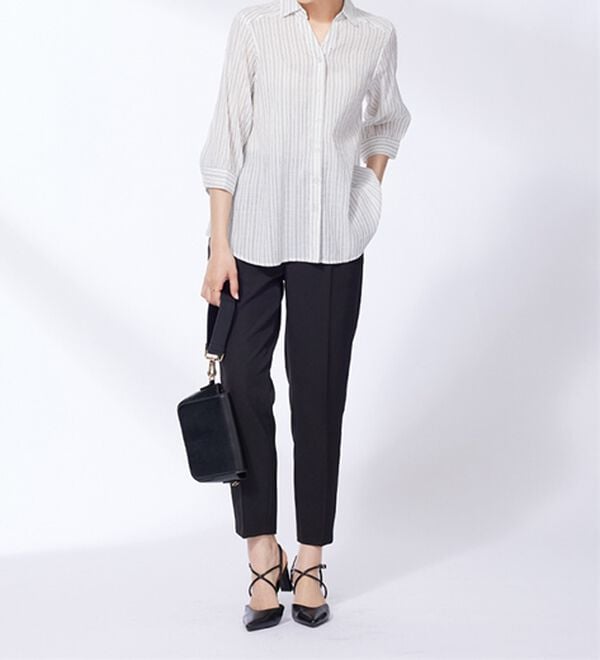 BELLUNA（ベルーナ）の「スキッパー衿ぽこぽこ素材ブラウス（ブラウス）」｜詳細画像