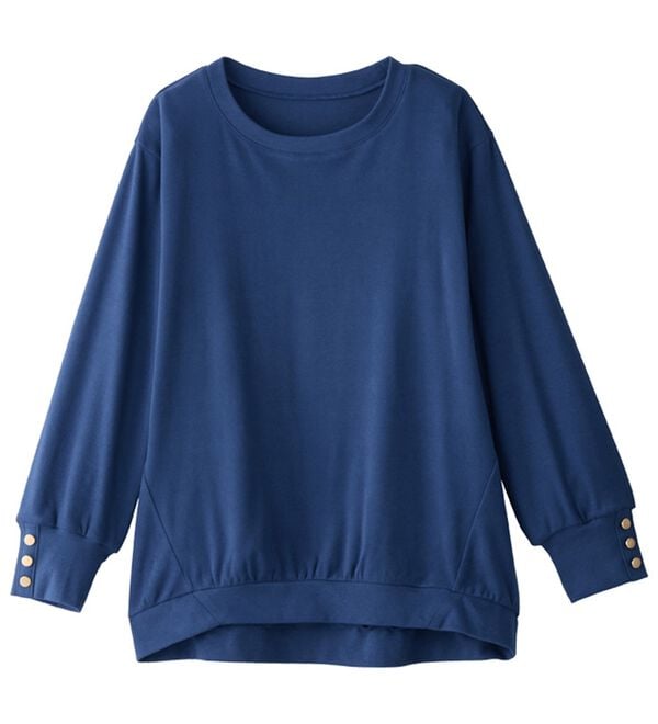 alotta（アロッタ）の「なめらか起毛袖金ボタンゆるトップス（カットソー）」｜詳細画像