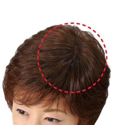 「人毛１００％お買得　つむじピース（ウィッグ・ヘアピース・エクステ）」