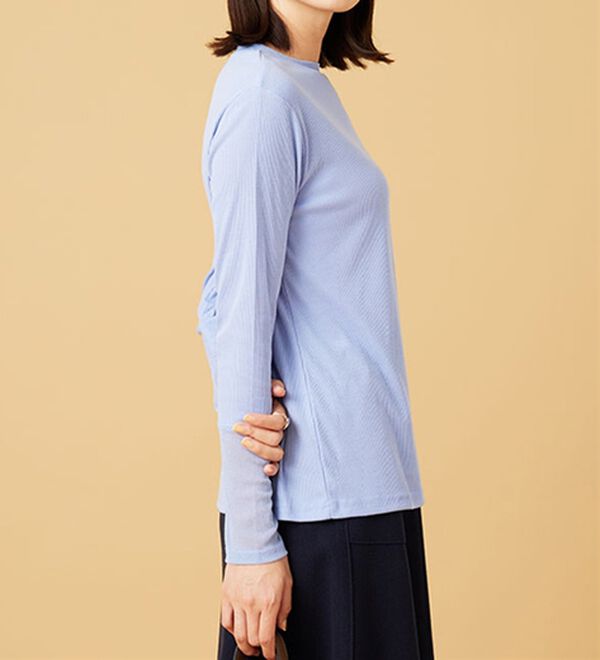 BELLUNA（ベルーナ）の「衿＆袖ラメチュール切替プルオーバー（カットソー）」｜詳細画像