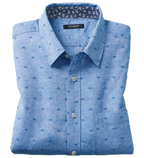 「フレンチリネンブレンドカジュアルシャツ（メンズシャツ）」｜サックスコモン