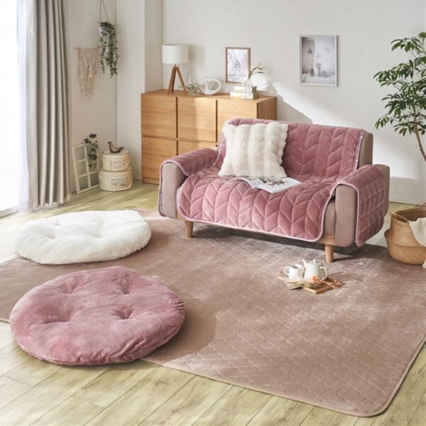 iellio（イエリオ）の「ふわふわフランネルの低反発キルトラグ＜裏面滑りにくい加工付き＞（カーペット）」｜詳細画像