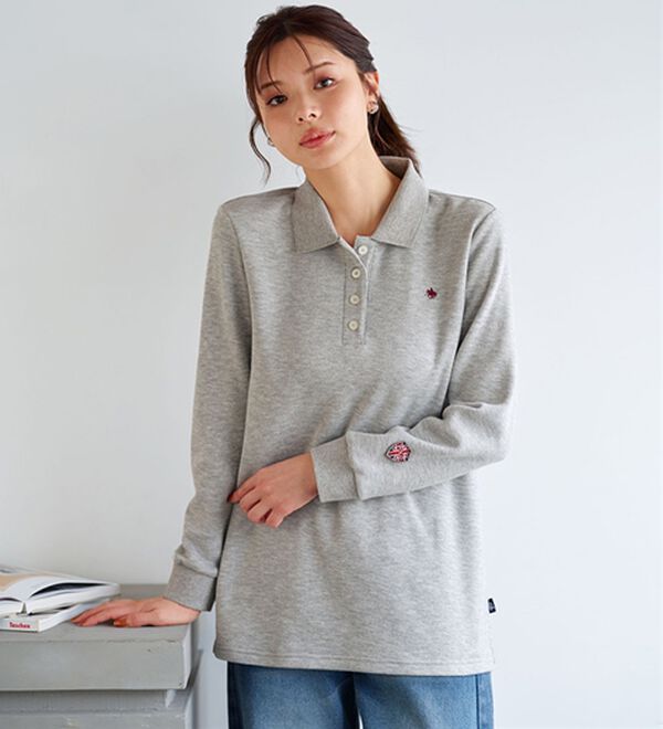BELLUNA（ベルーナ）の「【ＰＯＬＯ　ＢＣＳ】裏起毛かのこポロシャツ（ポロシャツ）」｜杢グレー