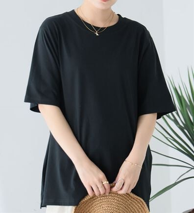 A HAPPY MARILYN（アハッピーマリリン）の「【Ｌ～８Ｌ】ＵＳＡコットン１００％ベーシックＴシャツ（Tシャツ）」