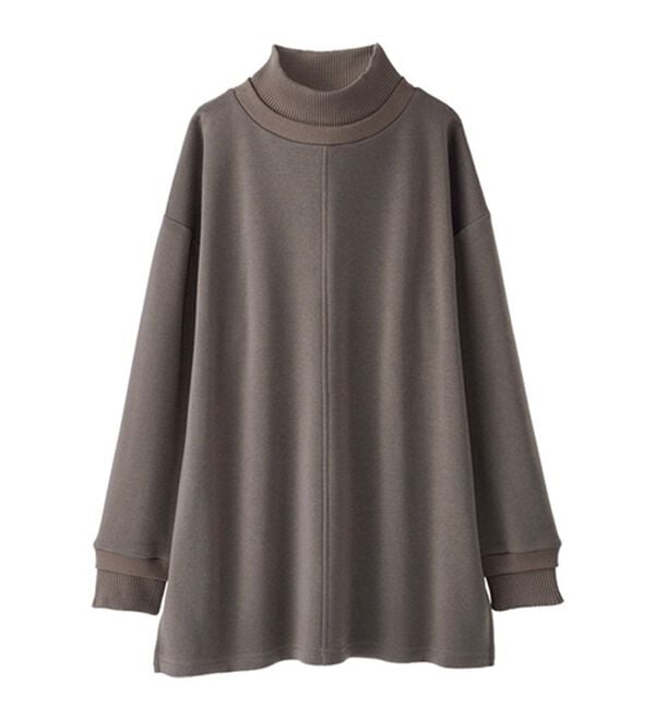 BELLUNA（ベルーナ）の「リブ使いがかわいい裏起毛トレーナー（チュニック）」｜詳細画像