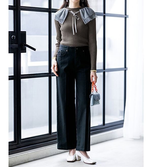 RANAN（ラナン）の「もちもちリブパイピングハイネックニット（ニット・セーター）」｜詳細画像