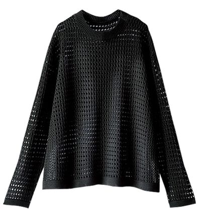 BELLUNA（ベルーナ）の「涼やか麻タッチメッシュニットプルオーバー（ニット・セーター）」