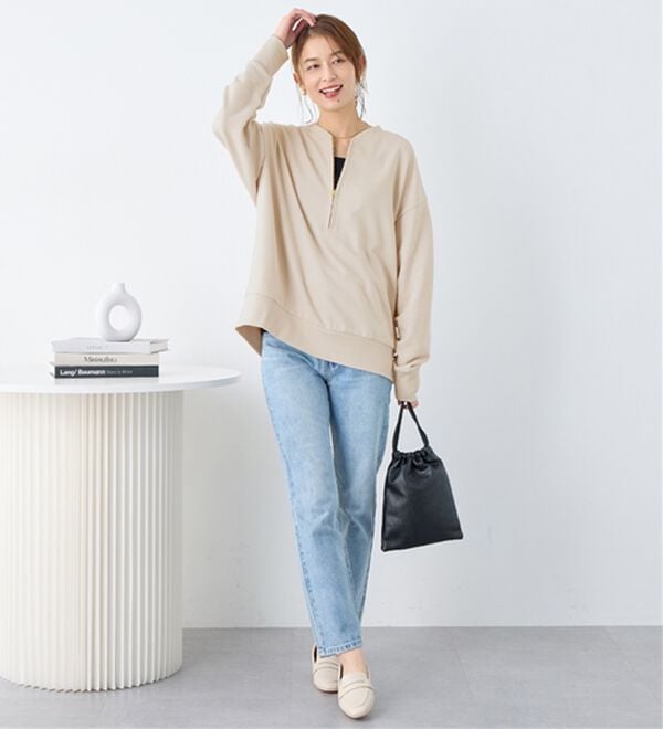 Viola e Viola（ヴィオラ エ ヴィオラ）の「抜け感！ハーフジップ大人スウェット（トレーナー・スウェット）」｜詳細画像