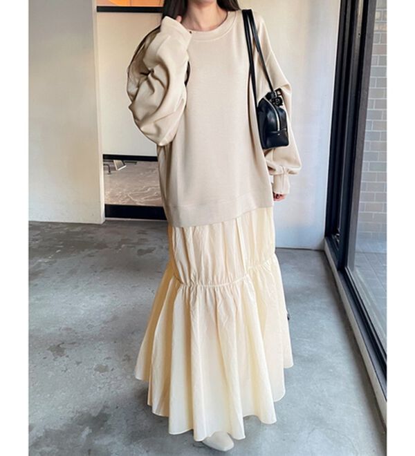 GeeRA（ジーラ）の「前後２ＷＡＹスウェットドッキングワンピース（カットソーワンピース）」｜詳細画像