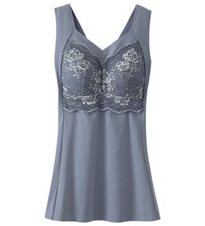 LAVIENNE（ラヴィエンヌ）の「楽なママお出かけカップ付インナー（ブラトップ・カップ付きインナー）」｜ブルーグレー