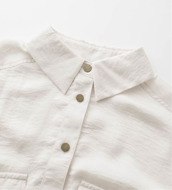 ♩美品♩ YONFA ラッフルポケットシャツ　ホワイト YONFA / TOPS