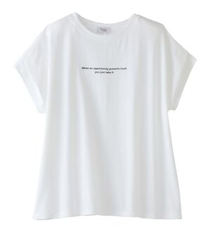 Viola e Viola（ヴィオラ エ ヴィオラ）の「脱普通！すっきり見え大人の上品Ｔシャツ（Tシャツ）」｜ホワイトミニロゴ