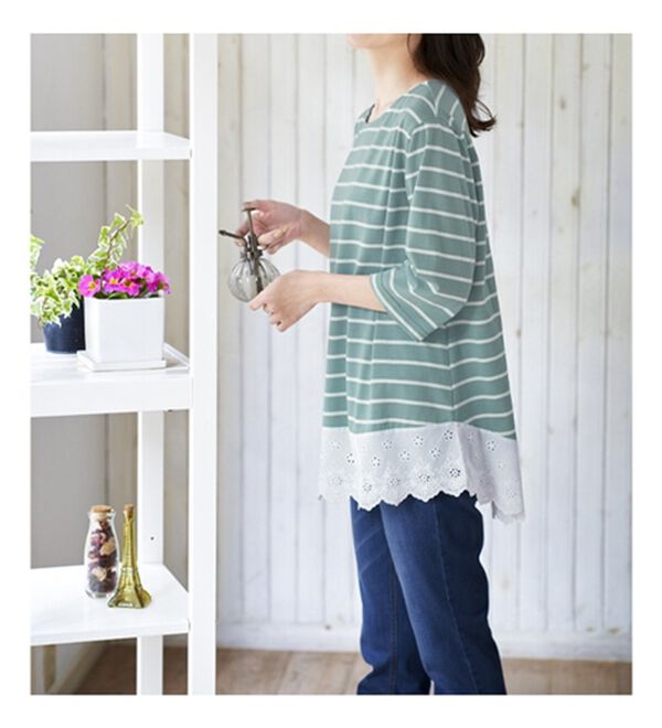 BELLUNA（ベルーナ）の「華やかレース使いボーダーチュニック（チュニック）」｜詳細画像