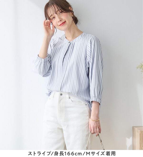 Viola e Viola（ヴィオラ エ ヴィオラ）の「さらさらＥＡＳＹ　２ＷＡＹ衿デザインブラウス（ブラウス）」｜詳細画像