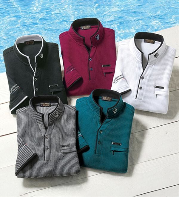 「二重衿７分袖シャツ（メンズカットソー）」｜詳細画像