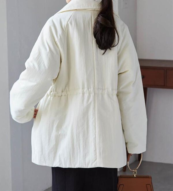 RANAN（ラナン）の「テーラードカラー中わたジャケット（ハーフコート）」｜詳細画像