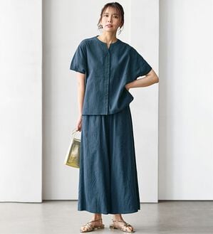 BELLUNA（ベルーナ）の「ゆったり涼しげ！ドルマンセットアップ（セットアップ）」｜デニムブルー