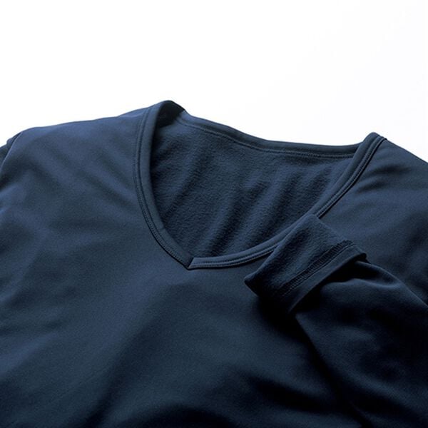 「【４枚組】抗菌防臭・マイクロファイバー裏起毛あったかインナー４枚組（シャツ）　長袖Ｖ首（メンズ肌着・インナーウェア）」｜詳細画像