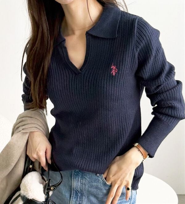 GeeRA（ジーラ）の「【U.S. POLO ASSN.】ポロ衿リブニット（ニット・セーター）」｜詳細画像