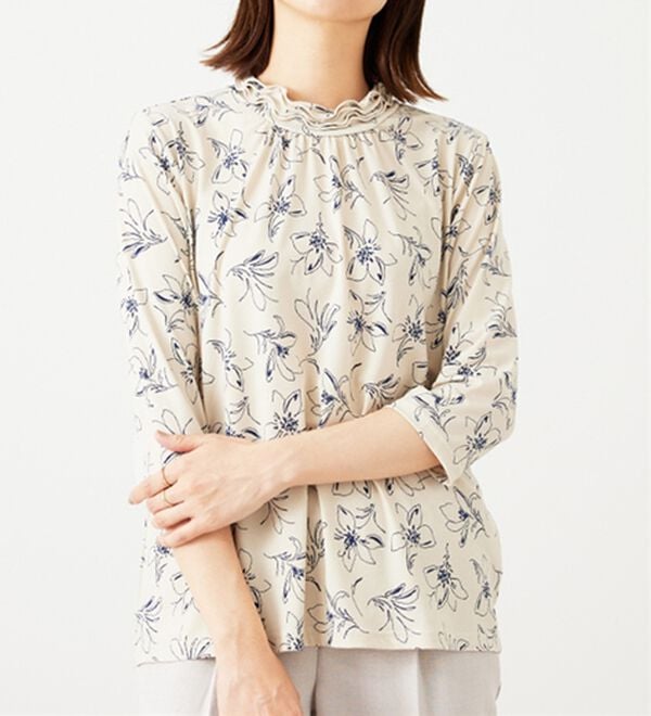 BELLUNA（ベルーナ）の「【2点セット】花柄プルオーバー＆カーデアンサンブル（アンサンブル）」｜詳細画像