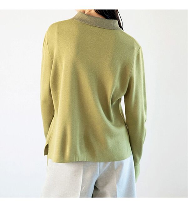 GeeRA（ジーラ）の「ポロ衿配色ニットカーディガン（ニットカーディガン）」｜詳細画像