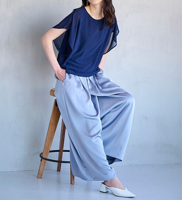 RANAN（ラナン）の「サテンワイドパンツ（ワイドパンツ・ガウチョ）」｜詳細画像