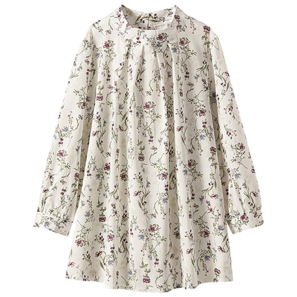 BELLUNA（ベルーナ）の「テンセル（ＴＭ）繊維・コットンプリントブラウス（ブラウス）」｜ボタニカル花柄(オフ白)