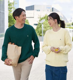 「＜アーノルド　パーマー＞綿１００％立体編レイヤードセーター（メンズニット・セーター）」｜詳細画像