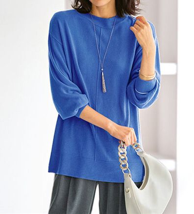 BELLUNA（ベルーナ）の「ふんわり袖カシミヤタッチプルオーバー（ニット・セーター）」