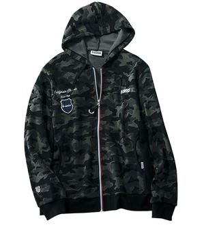 「＜ケー・スイス＞差がつく着こなし！裏起毛リラックスパーカー（メンズパーカー）」｜グレーカモ