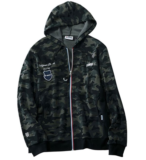 「＜ケー・スイス＞差がつく着こなし！裏起毛リラックスパーカー（メンズパーカー）」｜グレーカモ