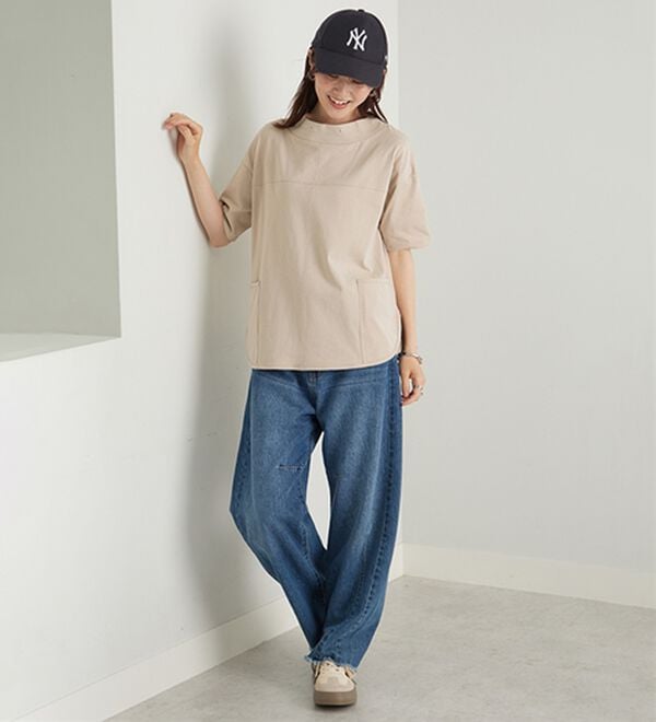 BELLUNA（ベルーナ）の「抗菌防臭綿１００％切替デザインプルオーバー（カットソー）」｜詳細画像