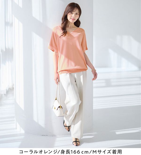 alotta（アロッタ）の「ゆるっと涼やかＶネックプルオーバー（ニット・セーター）」｜詳細画像