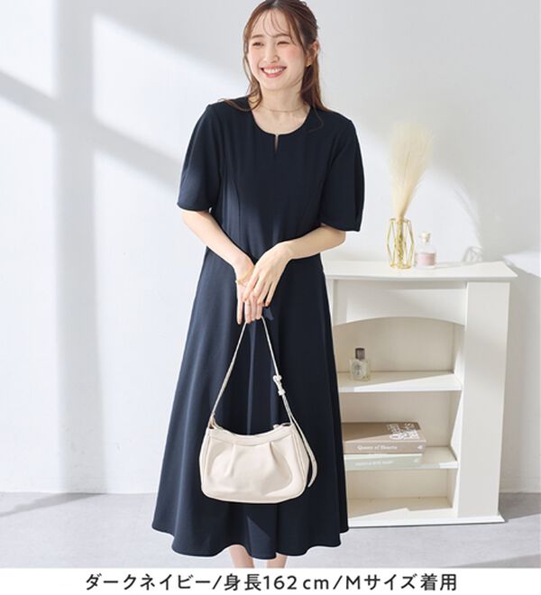 alotta（アロッタ）の「【4つの機能付】タック袖Ａラインワンピース（その他ワンピース）」｜詳細画像