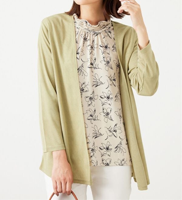 BELLUNA（ベルーナ）の「【2点セット】花柄プルオーバー＆カーデアンサンブル（アンサンブル）」｜詳細画像