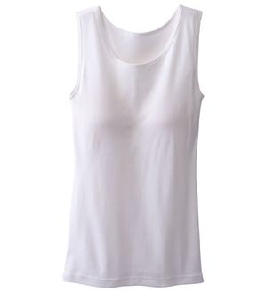 「＜カラフルコットン＞綿１００％カップ付タンクトップ（肌着・インナーウェア）」｜オフホワイト