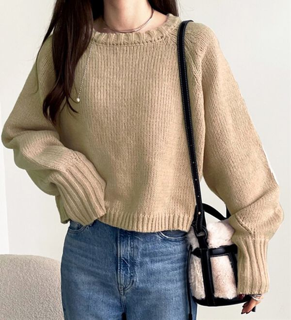 GeeRA（ジーラ）の「ボリュームスリーブショートニット（ニット・セーター）」｜詳細画像