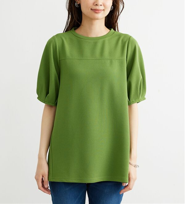 BELLUNA（ベルーナ）の「ポコポコ素材ふんわり袖チュニック（チュニック）」｜詳細画像