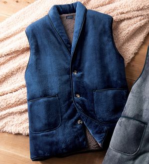 「ふわふわ紳士用裏ボアベスト（メンズルームウェア）」｜コン