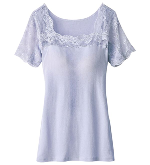 LAVIENNE（ラヴィエンヌ）の「【吸汗速乾】綿１００％激汗ゲッターレース・カップ付インナー（ブラトップ・カップ付きインナー）」｜ラベンダー